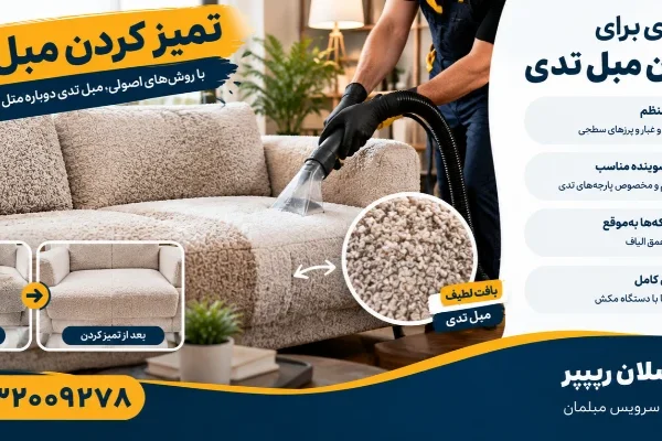 پاک کردن پارچه مبل تدی - تمیز کردن مبل تدی